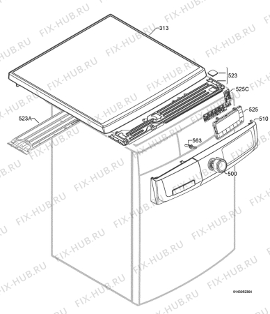 Взрыв-схема стиральной машины Rex Electrolux RWF148543W - Схема узла Command panel 037